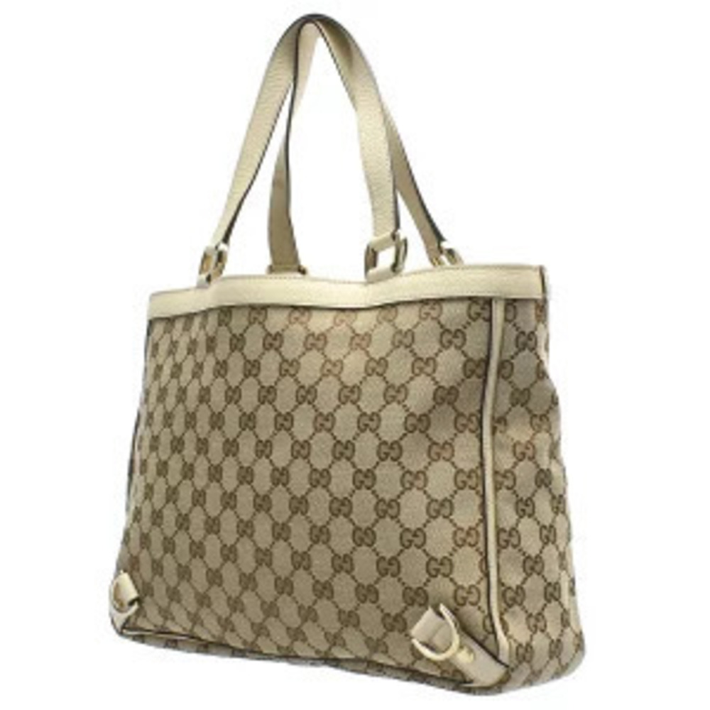 Gucci Handbag Tote GG Bag Beige Canvas